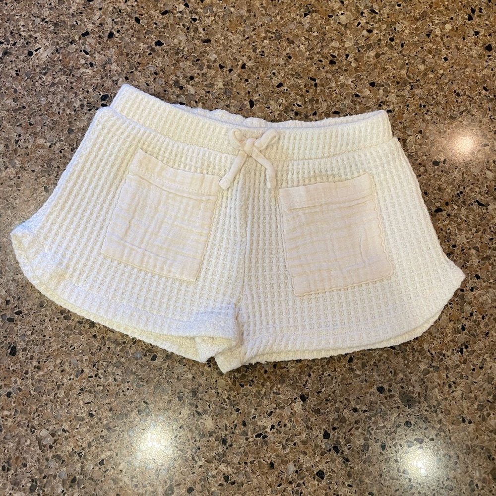 Zara Off-White Waffle Knit Shorts